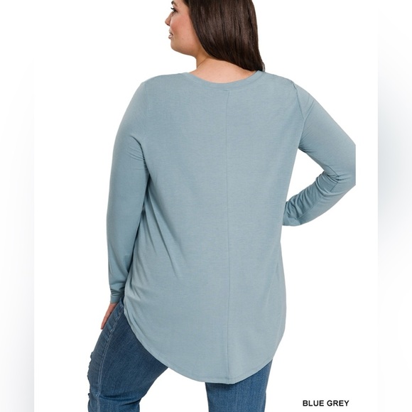 New! Plus Size Women's Blue/Grey Long Sleeve Top
Sizes 1X 2X 3X - Picture 3 of 4